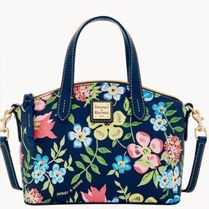 Dooney & Bourke Floral Midnight Blue Satchel NWOT